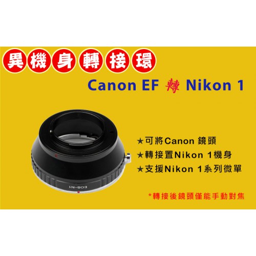 Canon EOS EF 鏡頭轉 NIKON 1 機身轉接環